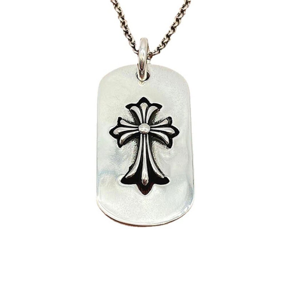 Chrome Hearts Cross Military Card Pendant Necklace